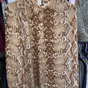 H&M Brown Snake Print Blouse